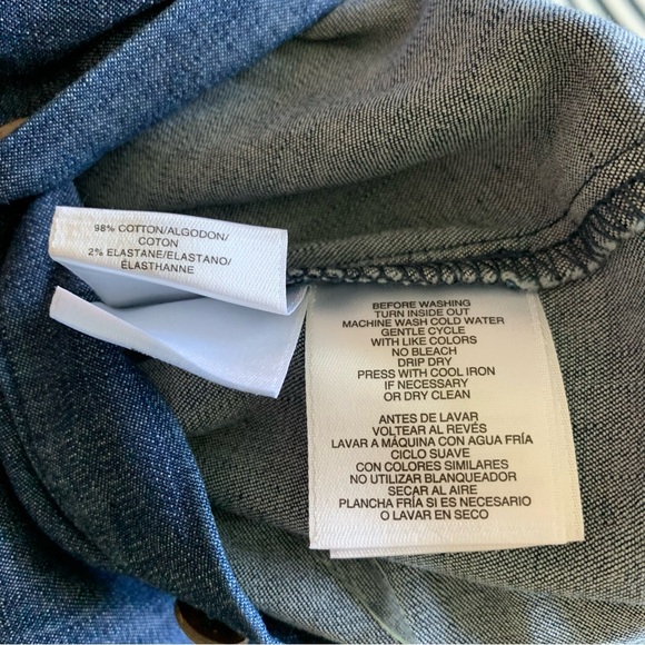 NEW Anne Klein Diana Sleeveless Collared Denim Button Up Shirt Dress Size 14 - Picture 11 of 15